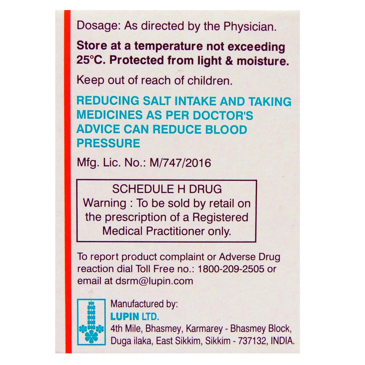 Telista H 40 mg Tablet 15's, Pack of 15 Telista H 40 mg Tablet 15's, Pack of 15