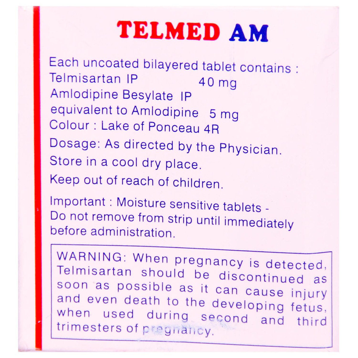 Telmed AM Tablet 10's, Pack of 10 Telmed AM Tablet 10's, Pack of 10