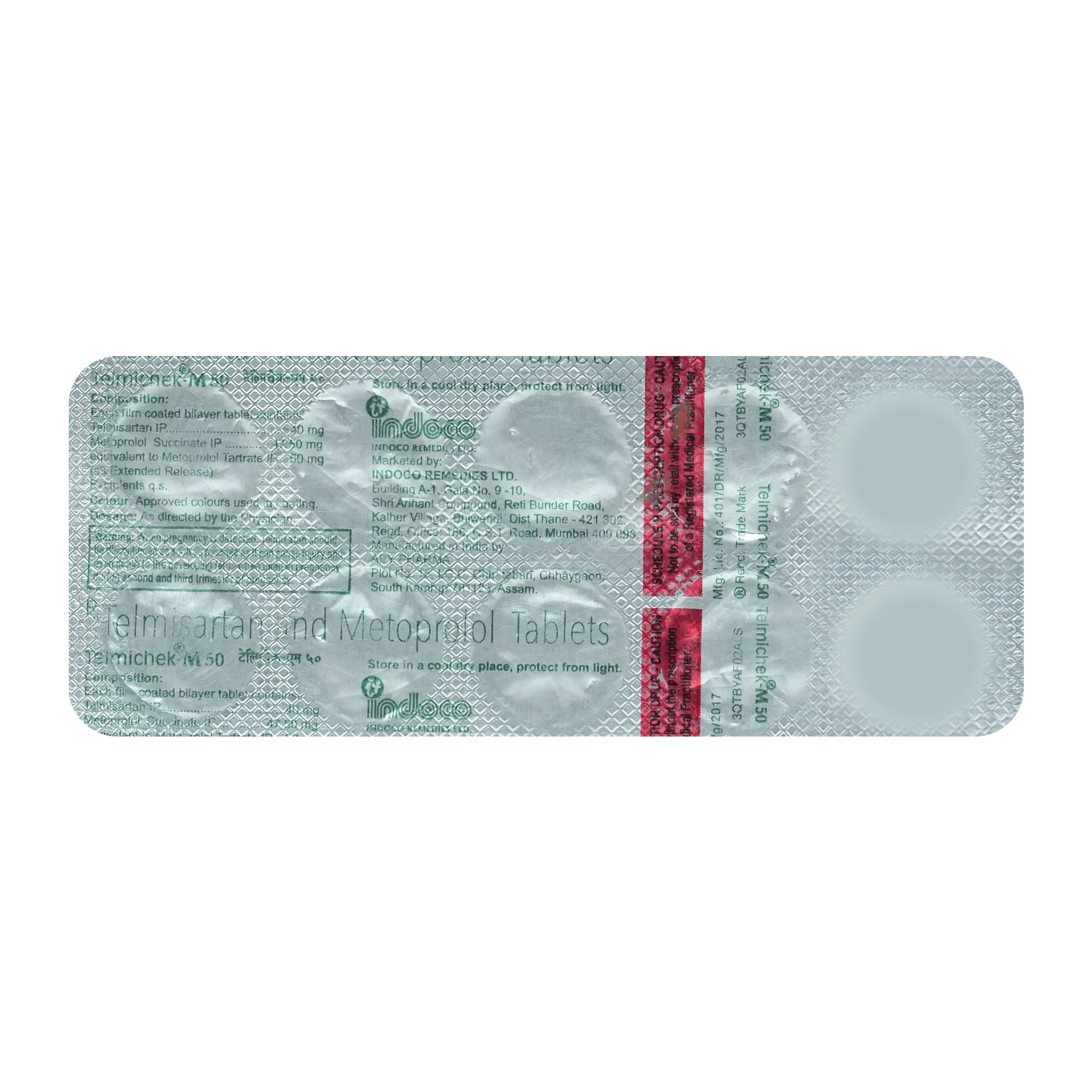 Telmichek-M 50 mg Tablet 10's, Pack of 10 Telmichek-M 50 mg Tablet 10's, Pack of 10