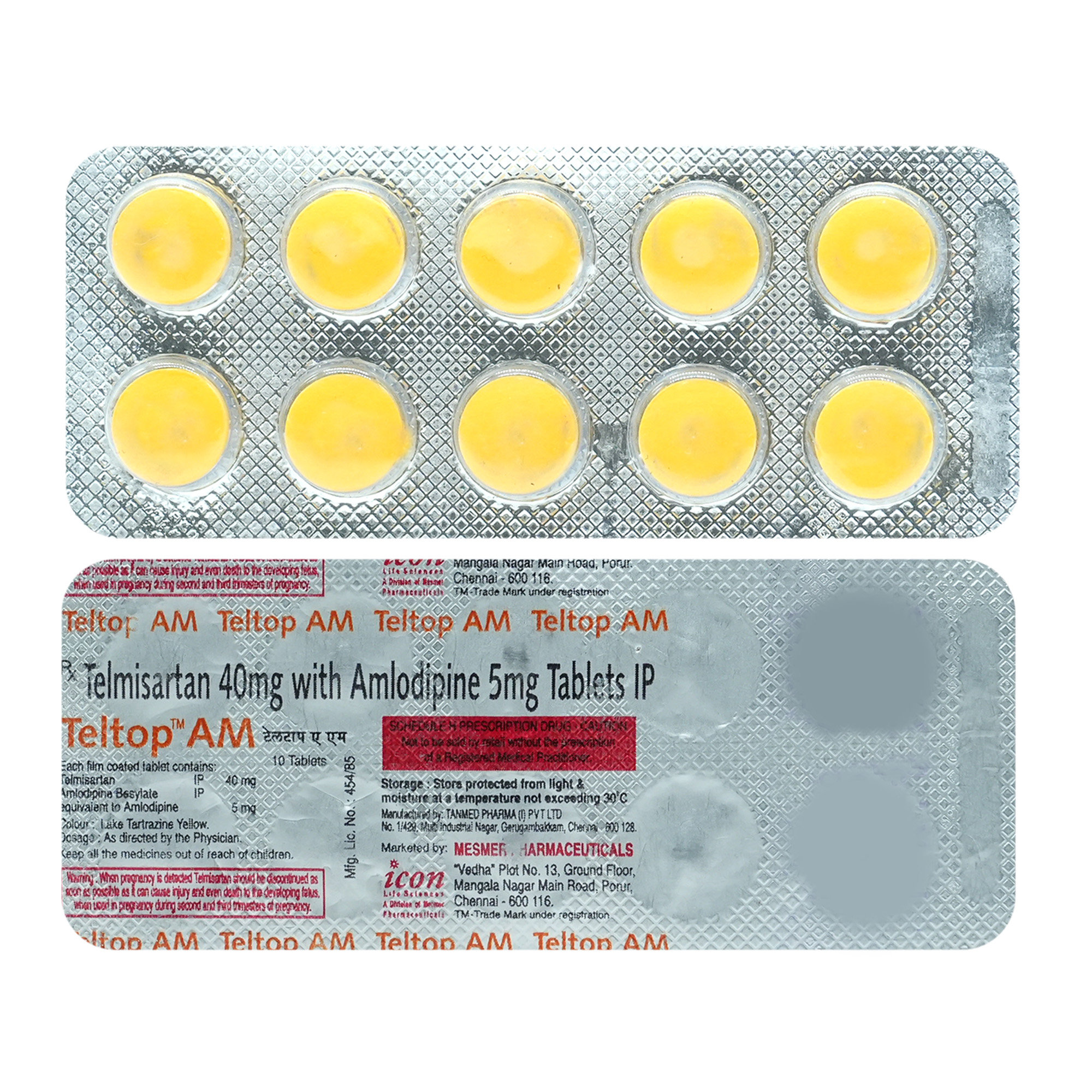Teltop AM 40 mg/5 mg Tablet 10's, Pack of 10 Teltop AM 40 mg/5 mg Tablet 10's, Pack of 10
