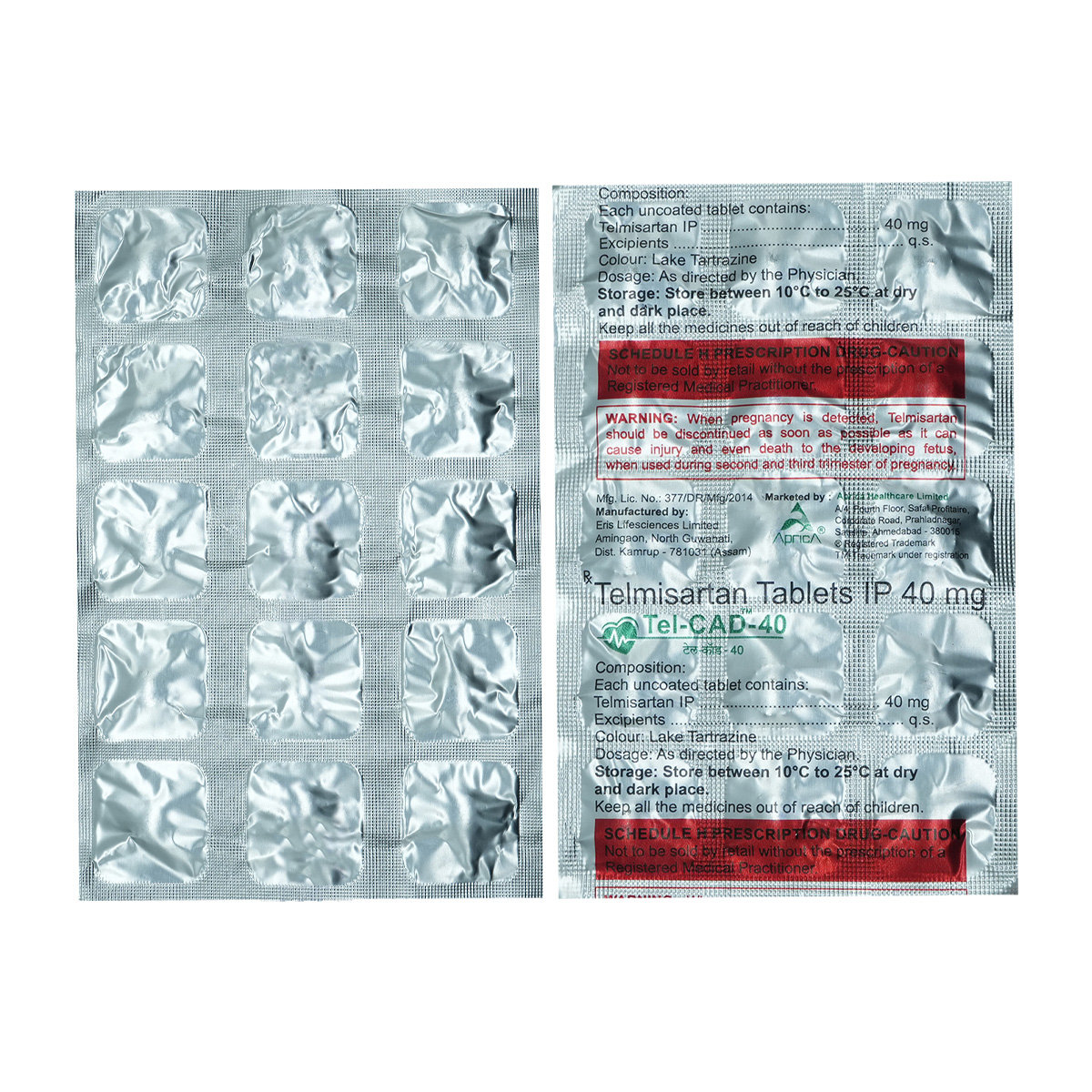 Tel-Cad 40 mg Tablet 15's, Pack of 15 TABLETS Tel-Cad 40 mg Tablet 15's, Pack of 15 TABLETS