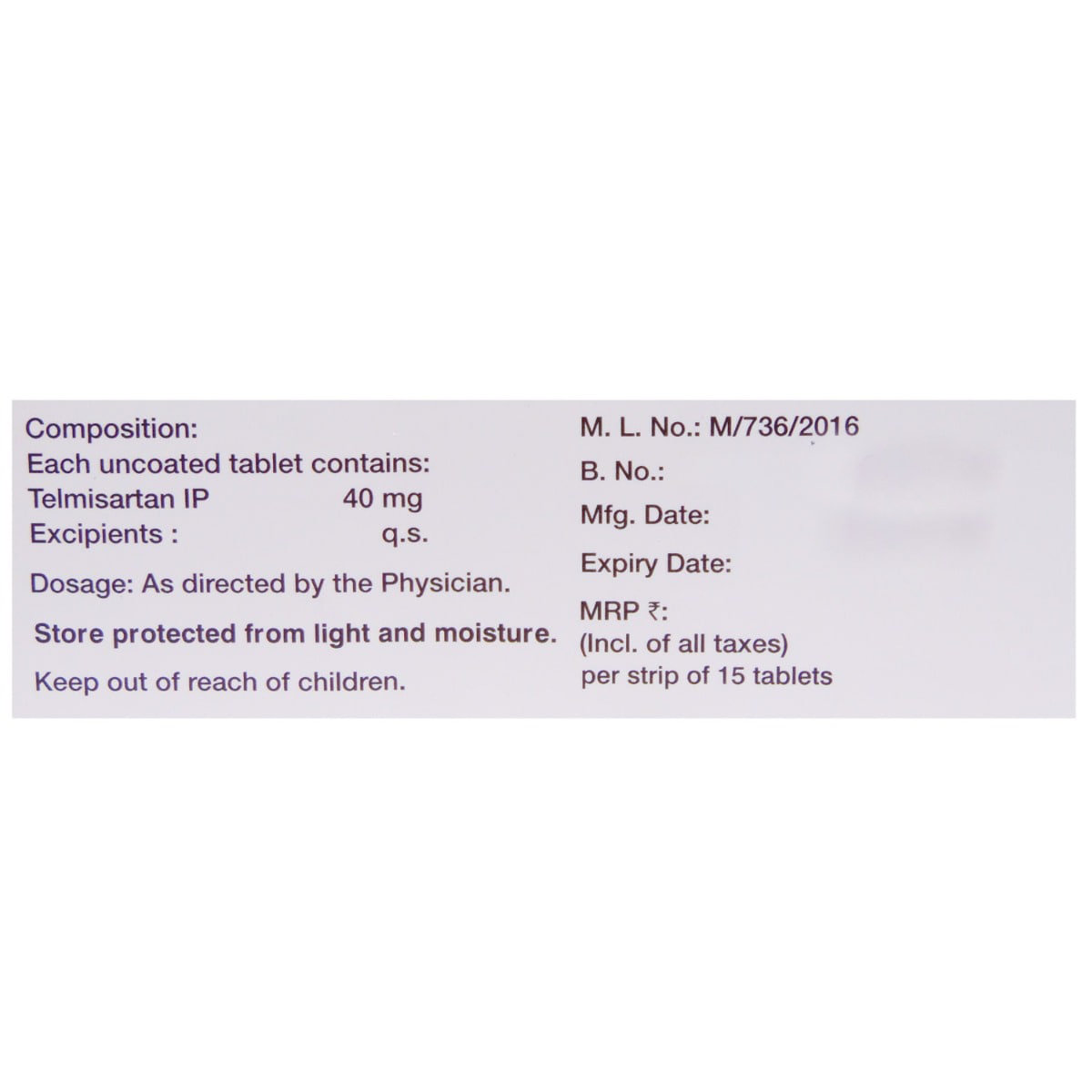 Telvas 40 Tablet 15's, Pack of 15 TABLETS Telvas 40 Tablet 15's, Pack of 15 TABLETS