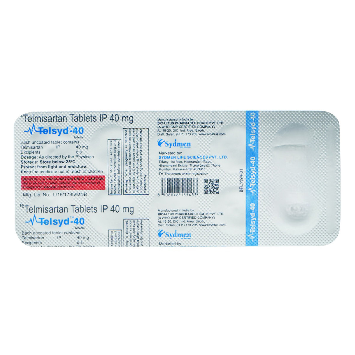 Telsyd-40 Tablet 10's, Pack of 10 TABLETS Telsyd-40 Tablet 10's, Pack of 10 TABLETS