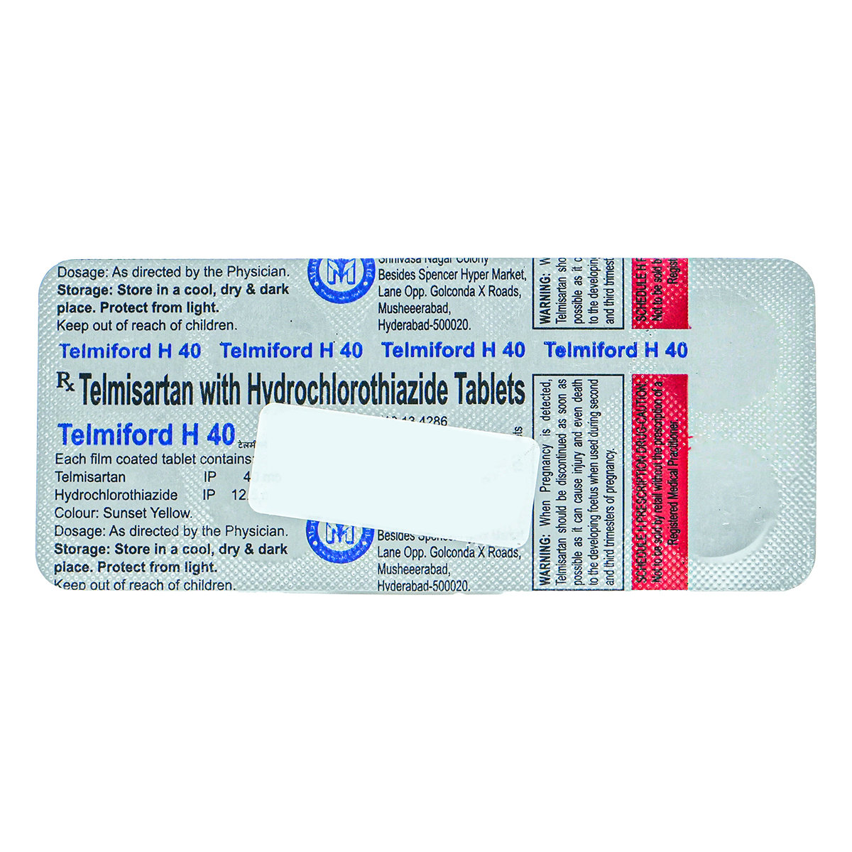 Telmiford H 40 Tab 10'S, Pack of 10 TABLETS Telmiford H 40 Tab 10'S, Pack of 10 TABLETS