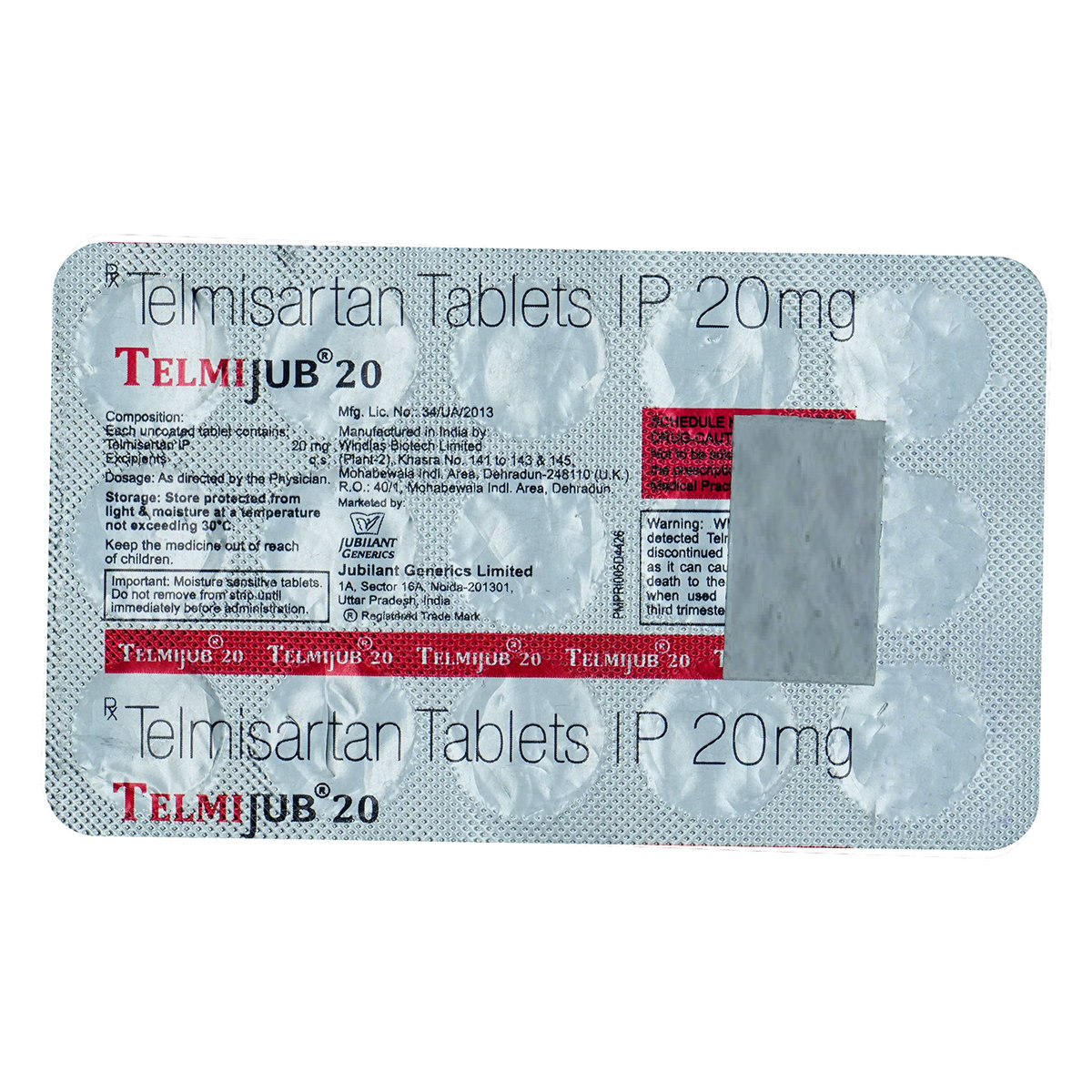 Telmijub 20 mg Tablet 15's, Pack of 15 TABLETS Telmijub 20 mg Tablet 15's, Pack of 15 TABLETS