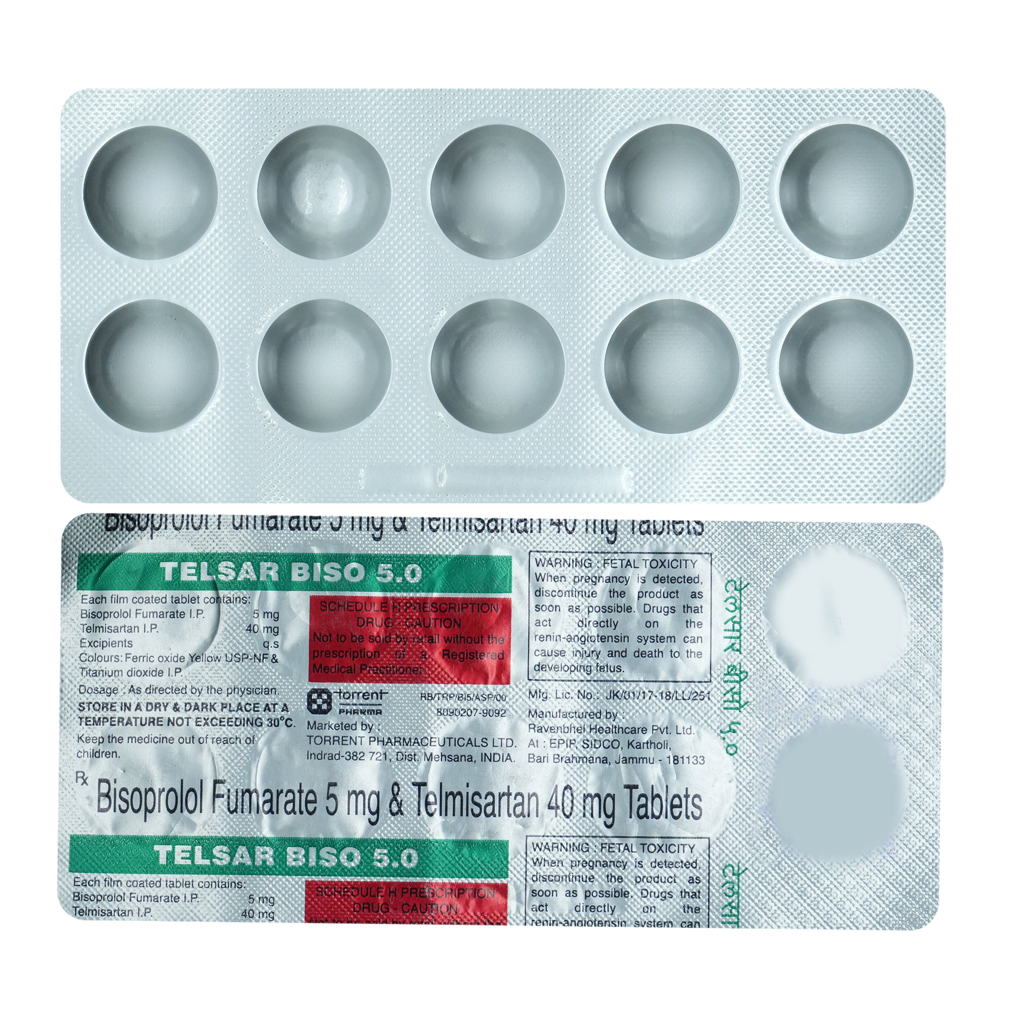 Telsar Biso 5.0 Tablet 10's, Pack of 10 TabletS Telsar Biso 5.0 Tablet 10's, Pack of 10 TabletS