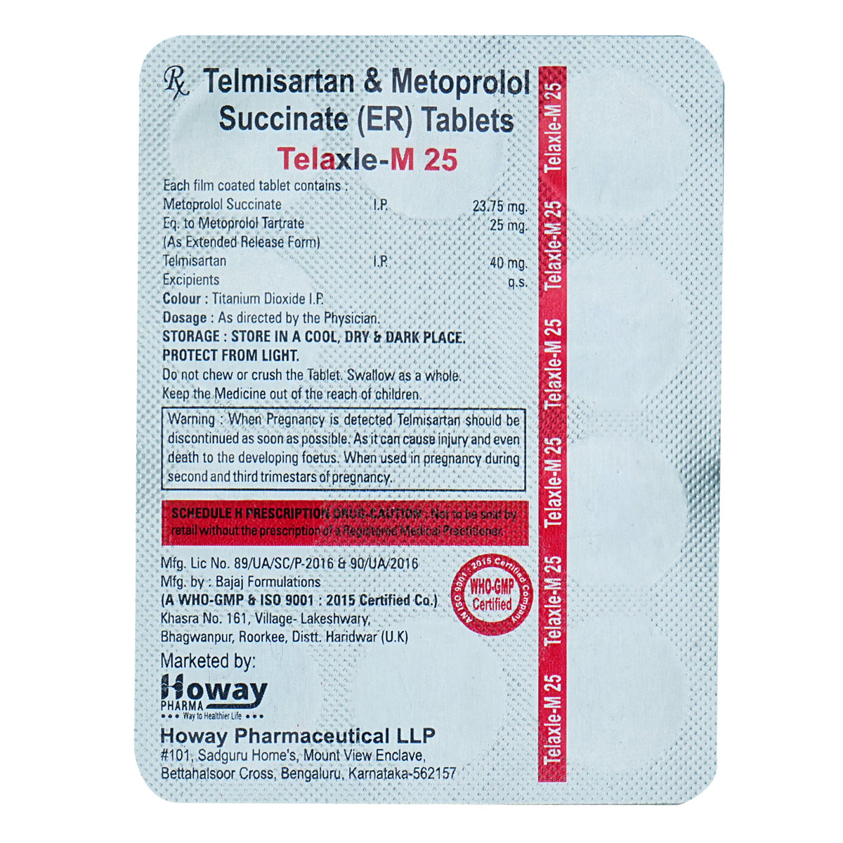 Telaxle-M 25 Tablet 10's, Pack of 10 TabletS Telaxle-M 25 Tablet 10's, Pack of 10 TabletS