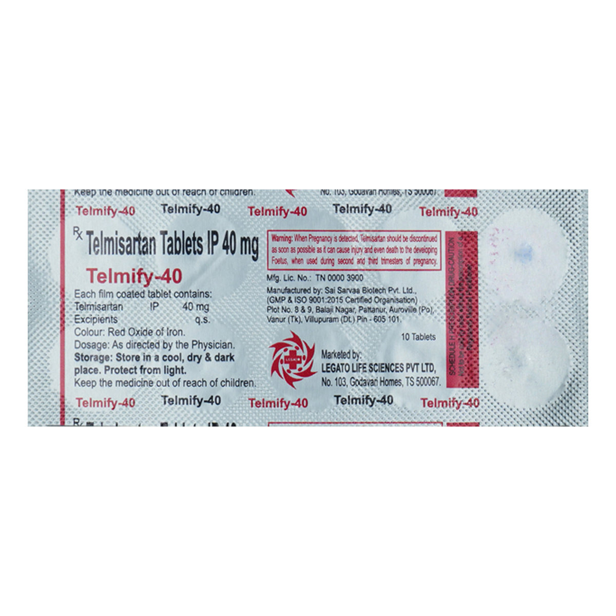 Telmify-40 Tablet 10's, Pack of 10 TabletS Telmify-40 Tablet 10's, Pack of 10 TabletS