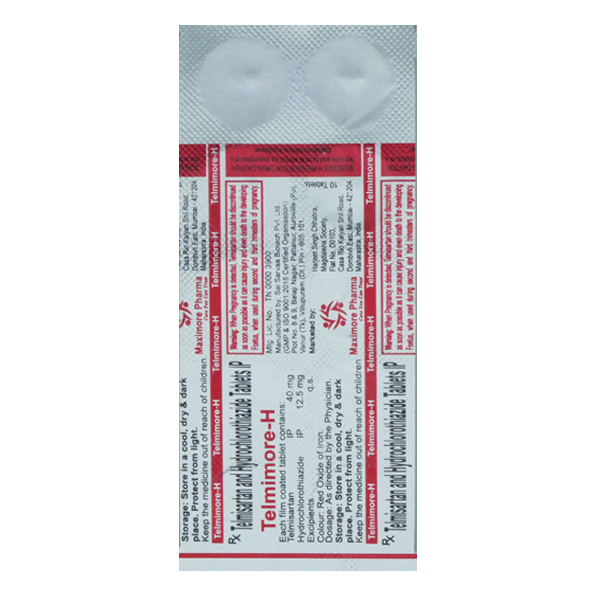 Telmimore-H Tablet 10's, Pack of 10 Telmimore-H Tablet 10's, Pack of 10