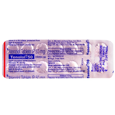 Tenolol-50 Tablet 14's, Pack of 14 TABLETS