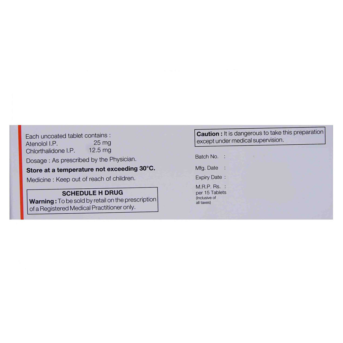 Tenoclor 25 Tablet 15's, Pack of 15 TABLETS Tenoclor 25 Tablet 15's, Pack of 15 TABLETS