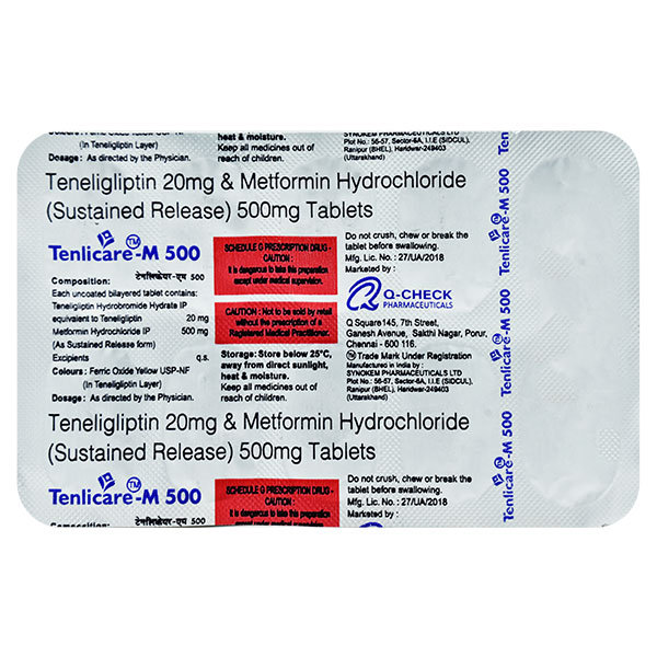 Tenlicare-M 500 mg Tablet 10's, Pack of 10 Tenlicare-M 500 mg Tablet 10's, Pack of 10
