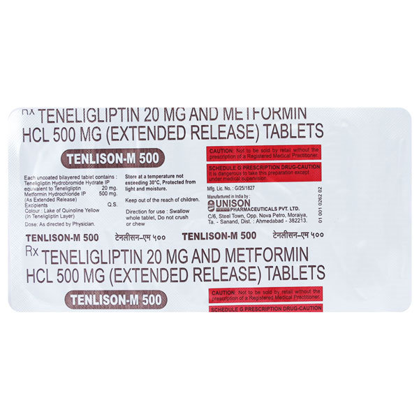 Tenlison-M 500 Tablet 10's, Pack of 10 TABLETS Tenlison-M 500 Tablet 10's, Pack of 10 TABLETS
