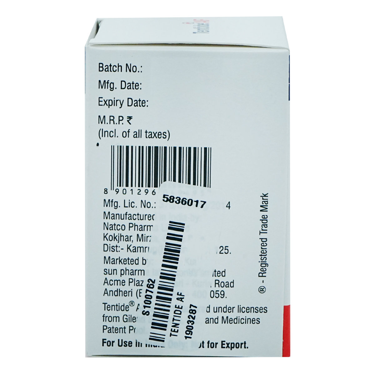 Tentide AF 25 Tablet 30's, Pack of 1 TABLET Tentide AF 25 Tablet 30's, Pack of 1 TABLET