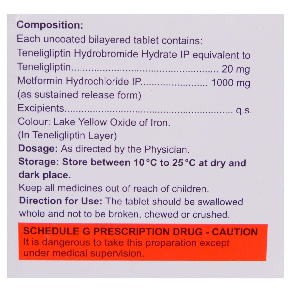 Tendia M Forte Tablet 15's, Pack of 15 Tendia M Forte Tablet 15's, Pack of 15