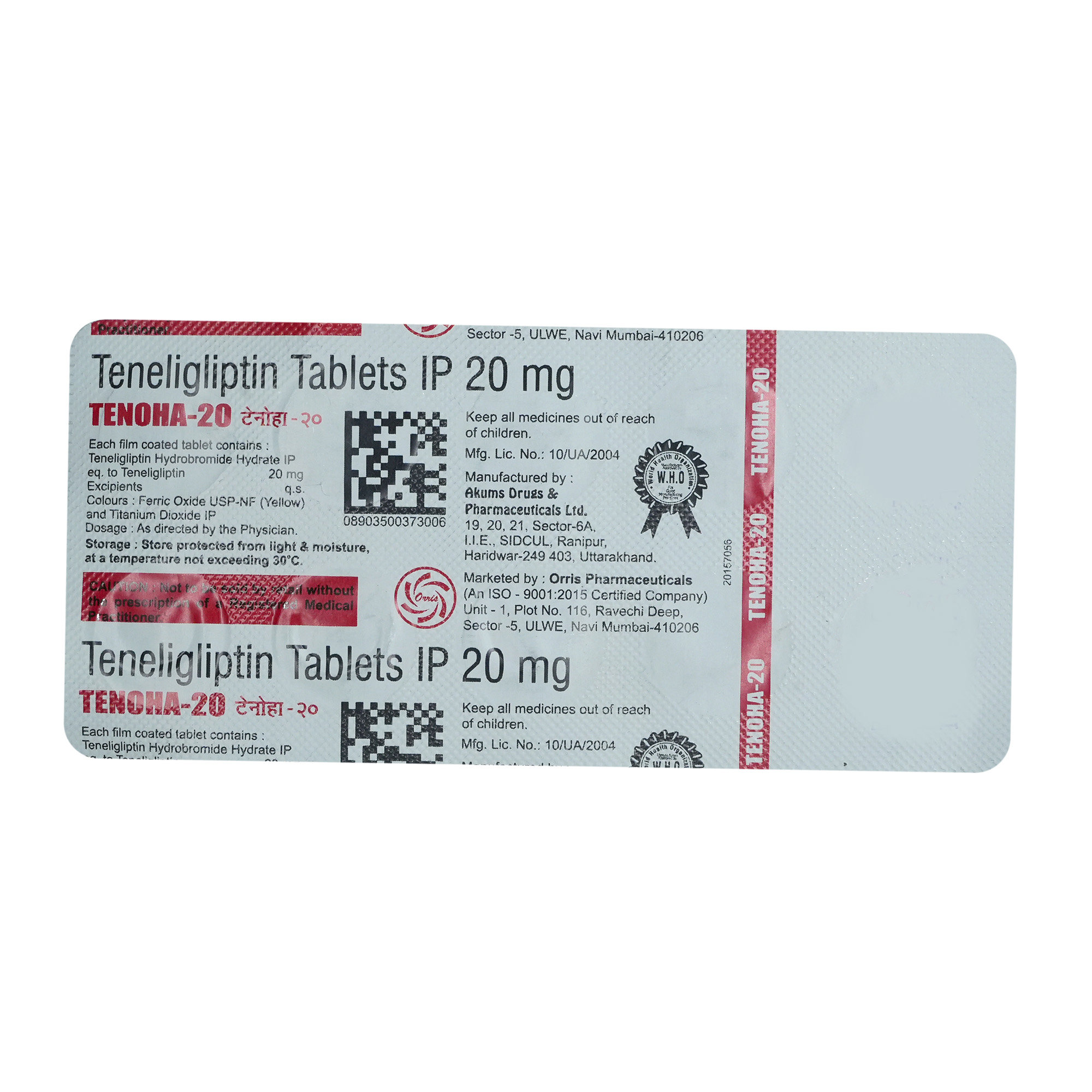 Tenoha-20 Tablet 10's, Pack of 10 TABLETS Tenoha-20 Tablet 10's, Pack of 10 TABLETS