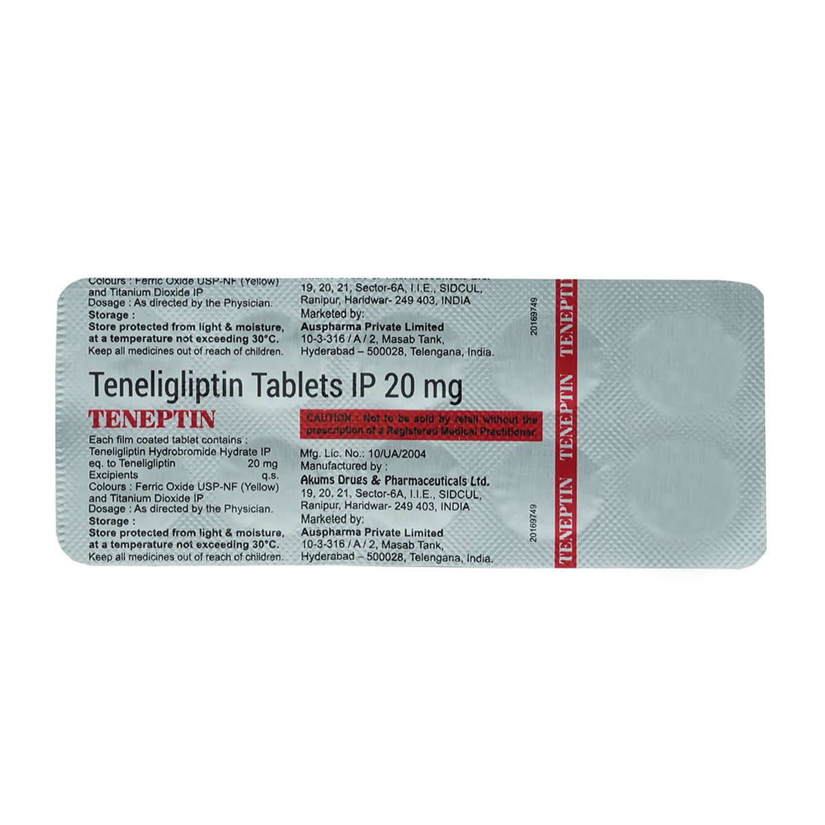 Teneptin Tablet 10's, Pack of 10 TABLETS Teneptin Tablet 10's, Pack of 10 TABLETS