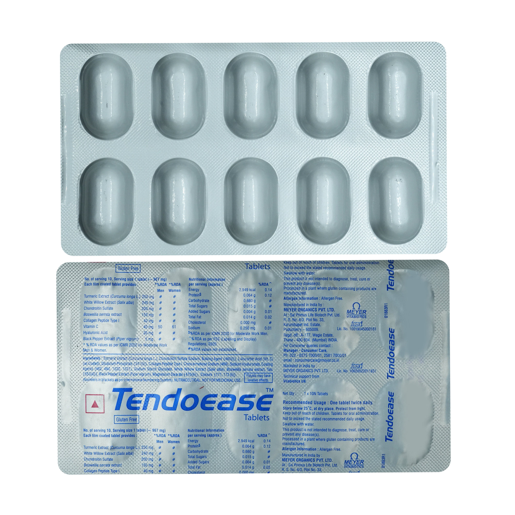 Tendoease Tablet 10's, Pack of 10 Tendoease Tablet 10's, Pack of 10