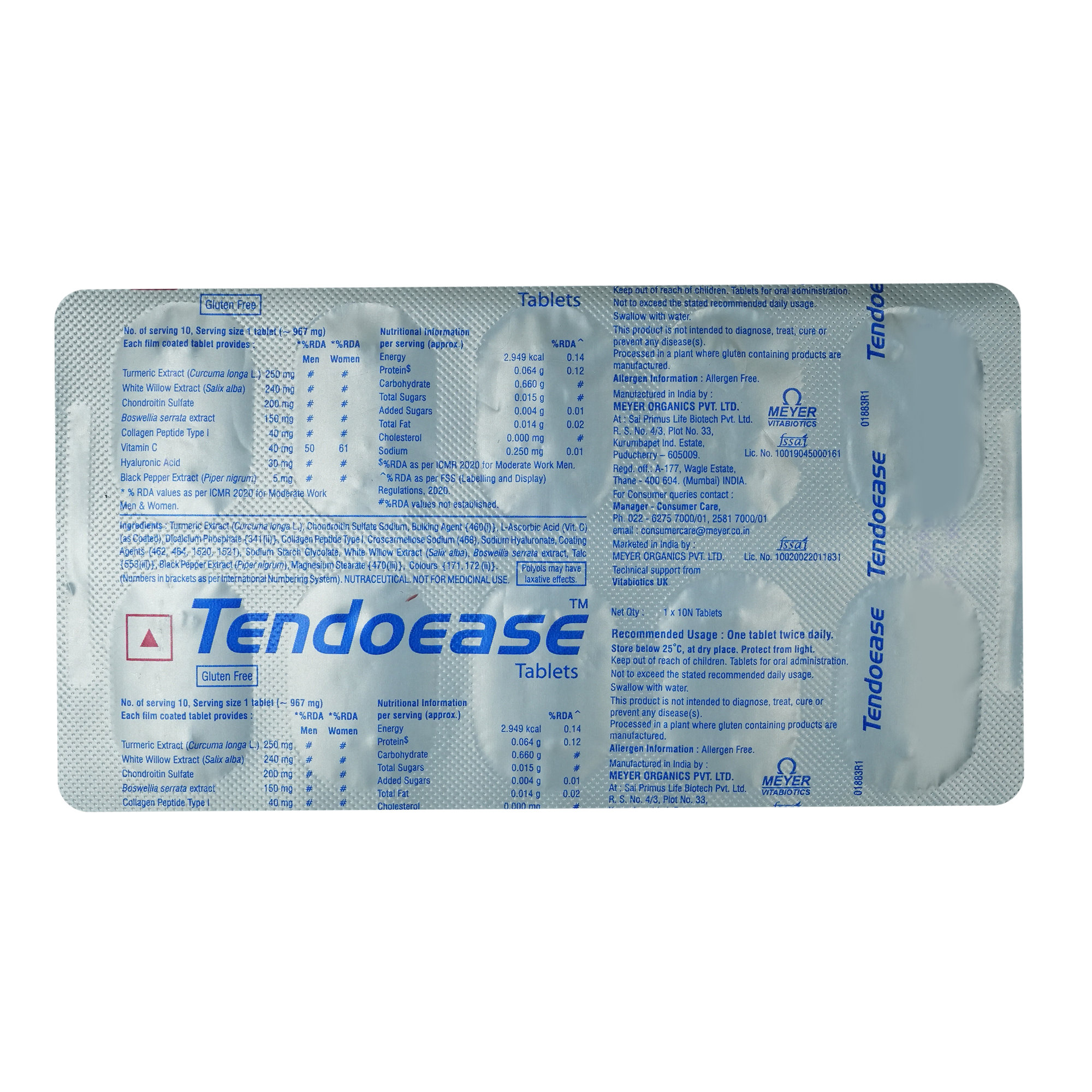 Tendoease Tablet 10's, Pack of 10 Tendoease Tablet 10's, Pack of 10