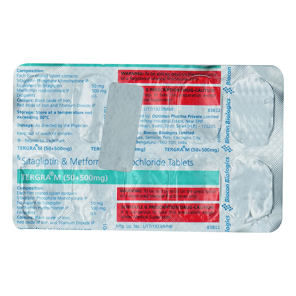 Tergra M 50 mg/500 mg Tablet 10's, Pack of 10 TabletS Tergra M 50 mg/500 mg Tablet 10's, Pack of 10 TabletS