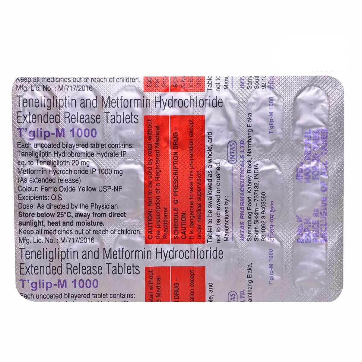 T Glip-M 1000 Tablet 20's, Pack of 20 TABLETS T Glip-M 1000 Tablet 20's, Pack of 20 TABLETS