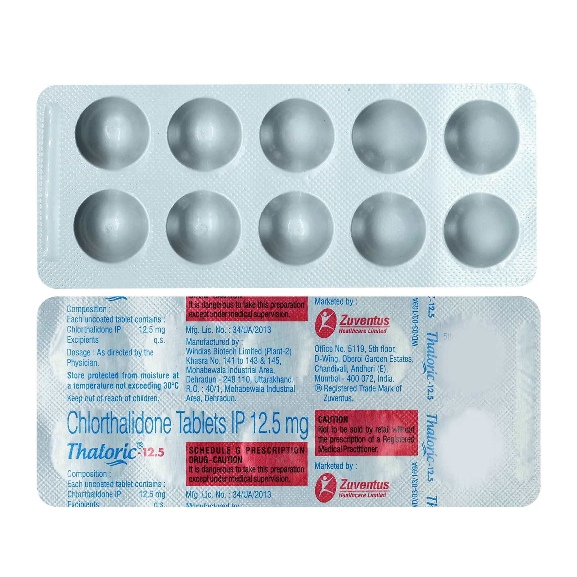 Thaloric 12.5 Tablet 10's, Pack of 10 TabletS Thaloric 12.5 Tablet 10's, Pack of 10 TabletS
