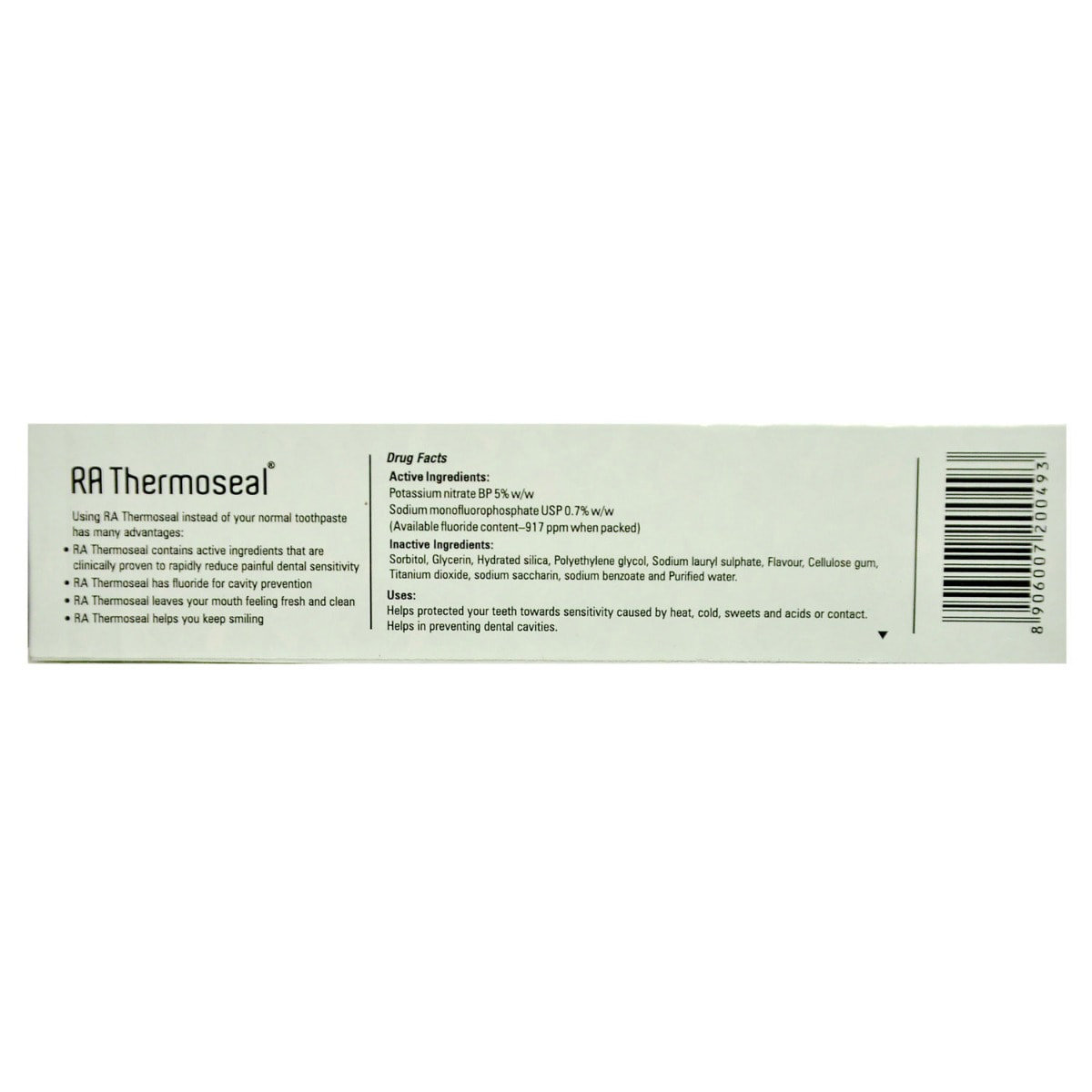 RA Thermoseal Rapid Action Fresh Mint Toothpaste 100 gm, Pack of 1 RA Thermoseal Rapid Action Fresh Mint Toothpaste 100 gm, Pack of 1
