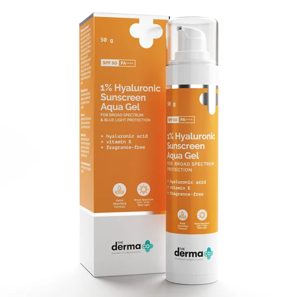 The Derma Co 1% Hyaluronic Sunscreen Aqua Gel, 50 gm, Pack of 1