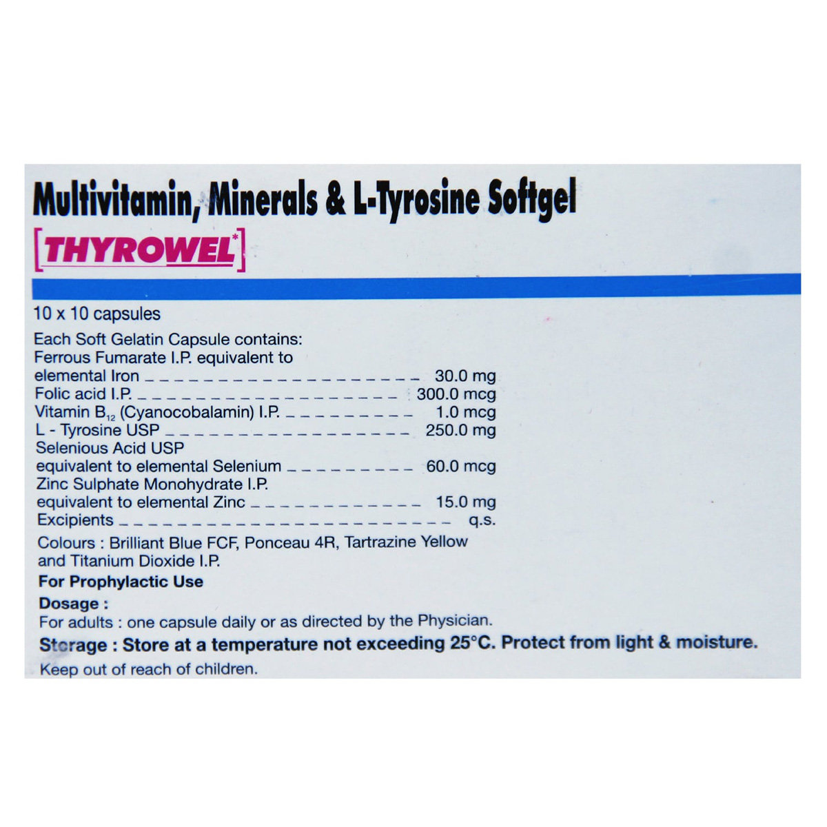 Thyrowel Capsule 10's, Pack of 10 CAPSULES Thyrowel Capsule 10's, Pack of 10 CAPSULES