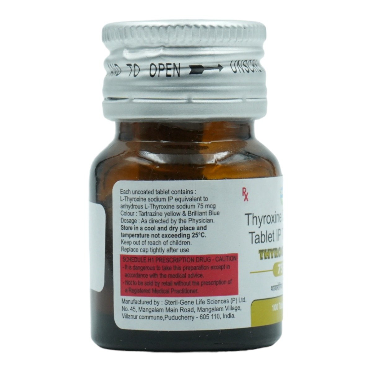 Thyrogear 75 mcg Tablet 100's, Pack of 1 Tablet Thyrogear 75 mcg Tablet 100's, Pack of 1 Tablet