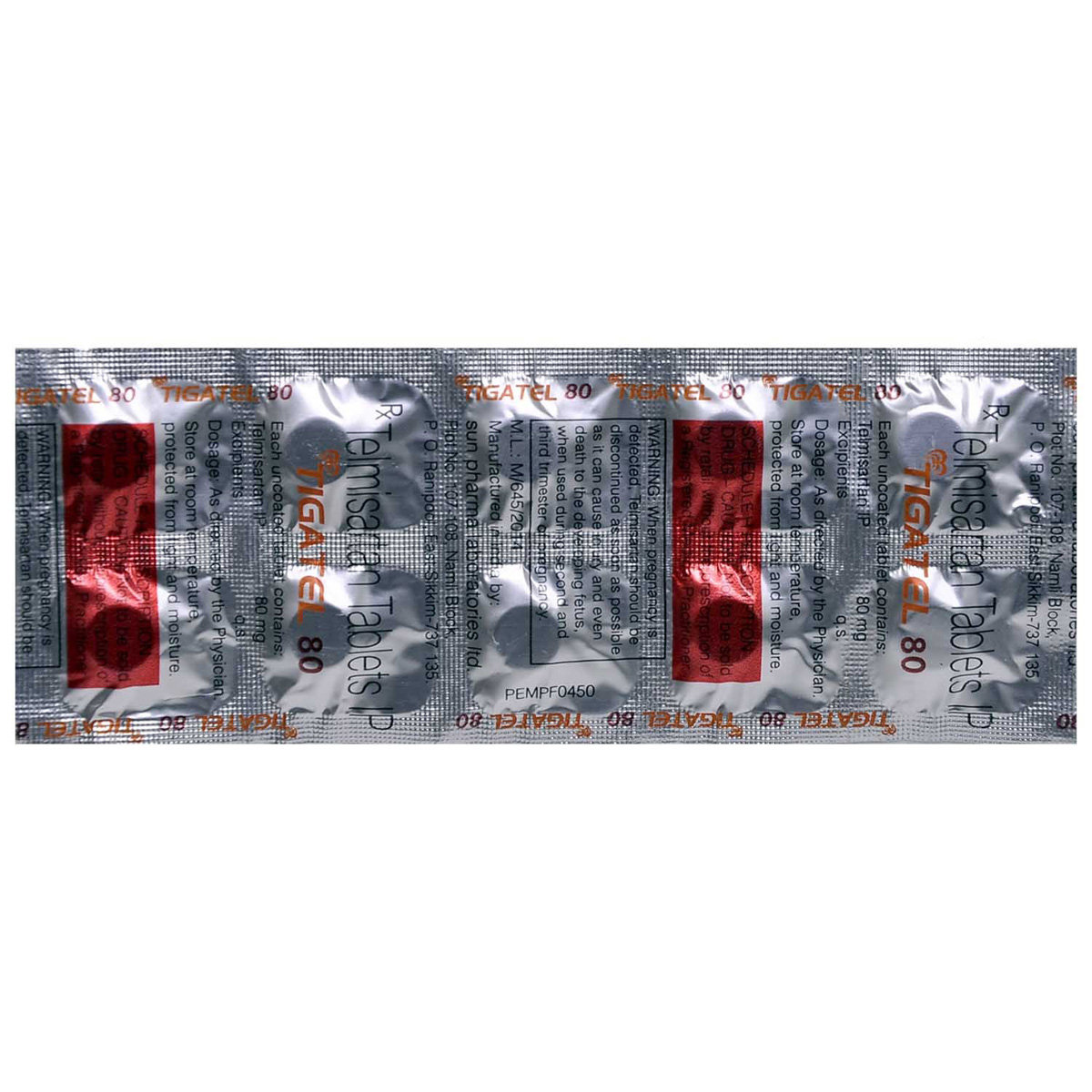 Tigatel 80 Tablet 10's, Pack of 10 TABLETS Tigatel 80 Tablet 10's, Pack of 10 TABLETS