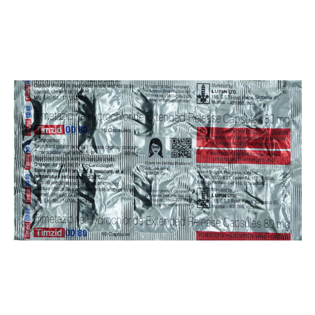 Timzid OD 80 Capsule 10's, Pack of 10 CapsuleS Timzid OD 80 Capsule 10's, Pack of 10 CapsuleS
