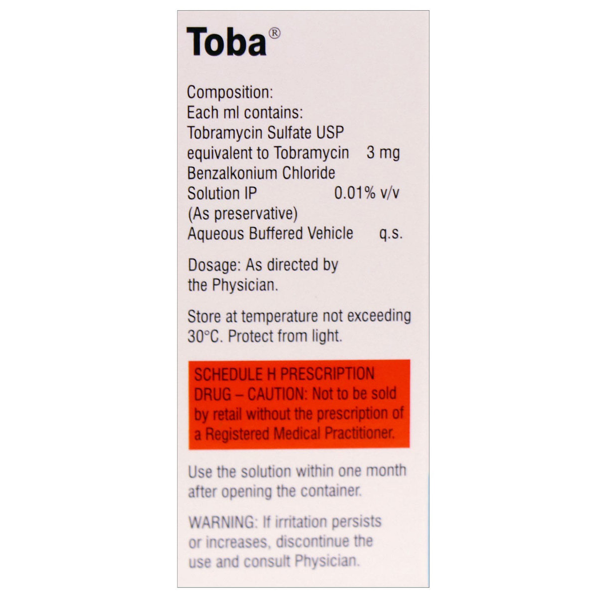 Toba Eye Drops 5 ml, Pack of 1 Toba Eye Drops 5 ml, Pack of 1