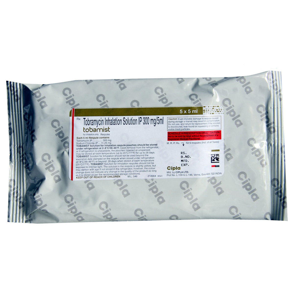 Tobamist Respules 5X5 ml, Pack of 5 RespulesS Tobamist Respules 5X5 ml, Pack of 5 RespulesS