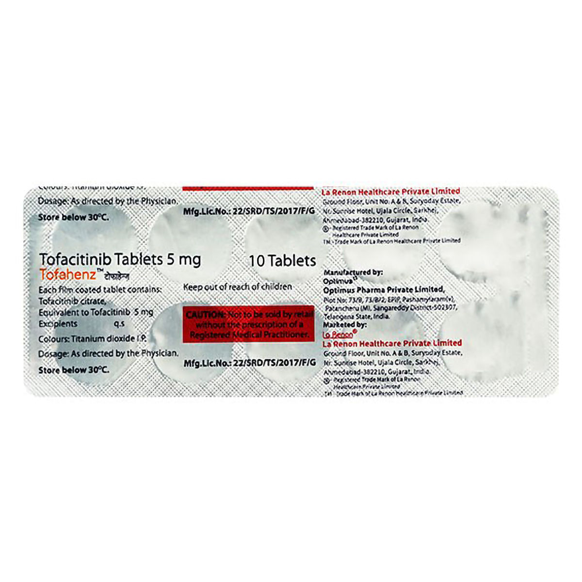 Buy Tofahenz 5 Tablet 10's Online