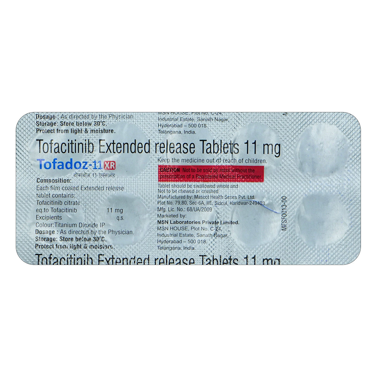 Tofadoz-11 XR Tablet 10's, Pack of 10 TabletS Tofadoz-11 XR Tablet 10's, Pack of 10 TabletS