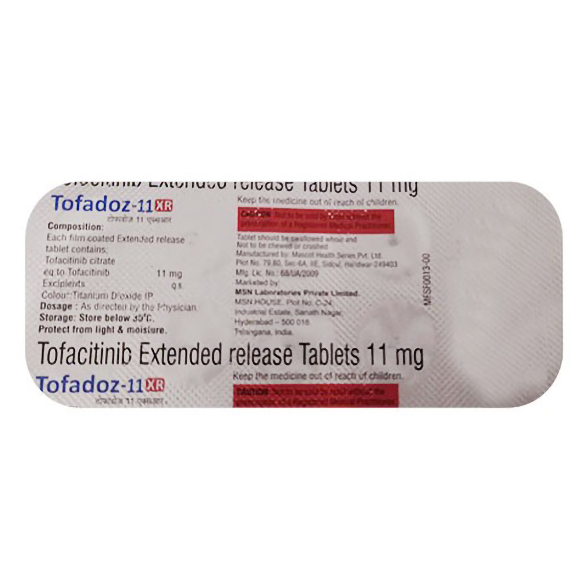 Tofatas XR 11 mg Tablet 10's, Pack of 10 TabletS Tofatas XR 11 mg Tablet 10's, Pack of 10 TabletS