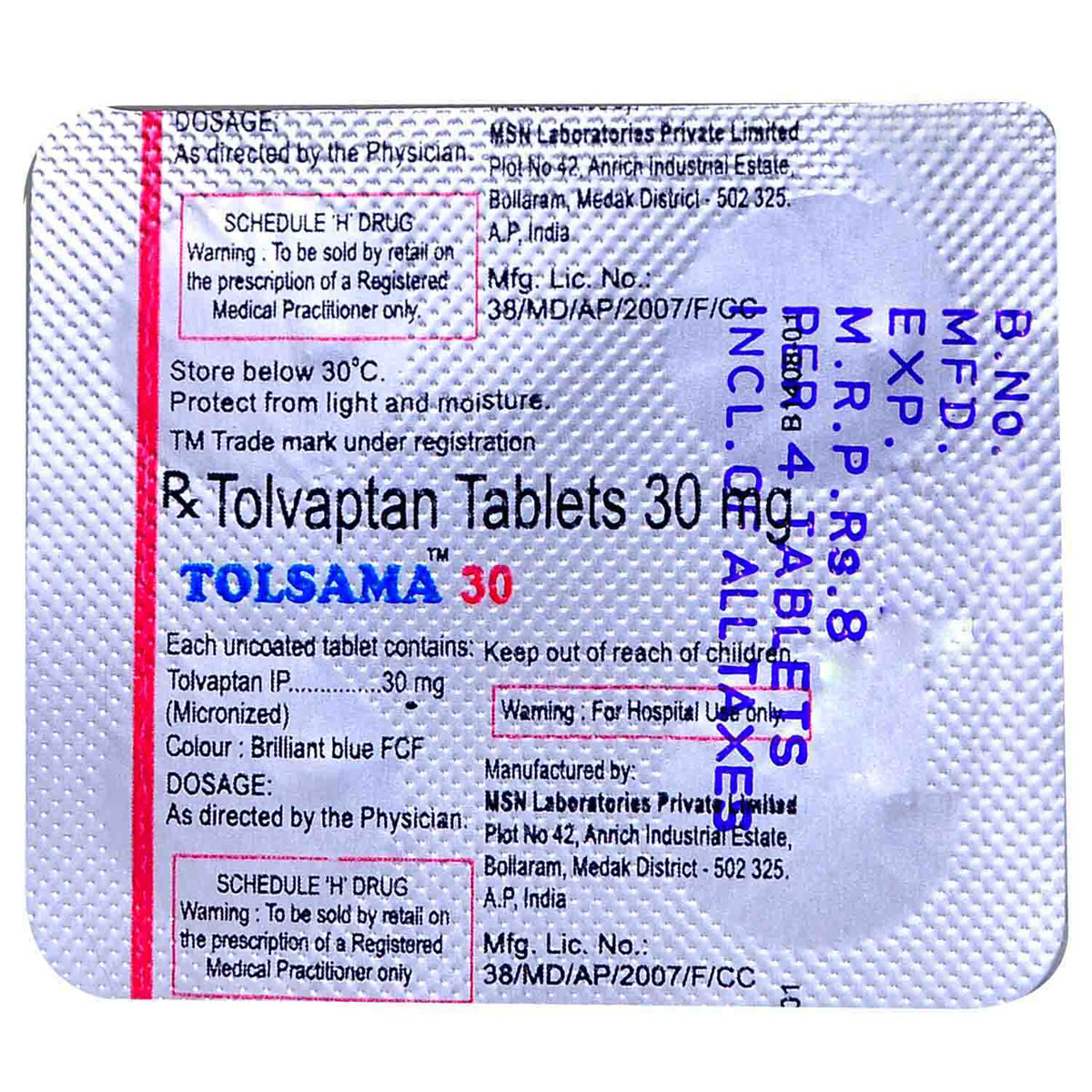 Tolsama 30 Tablet 4's, Pack of 4 TABLETS Tolsama 30 Tablet 4's, Pack of 4 TABLETS