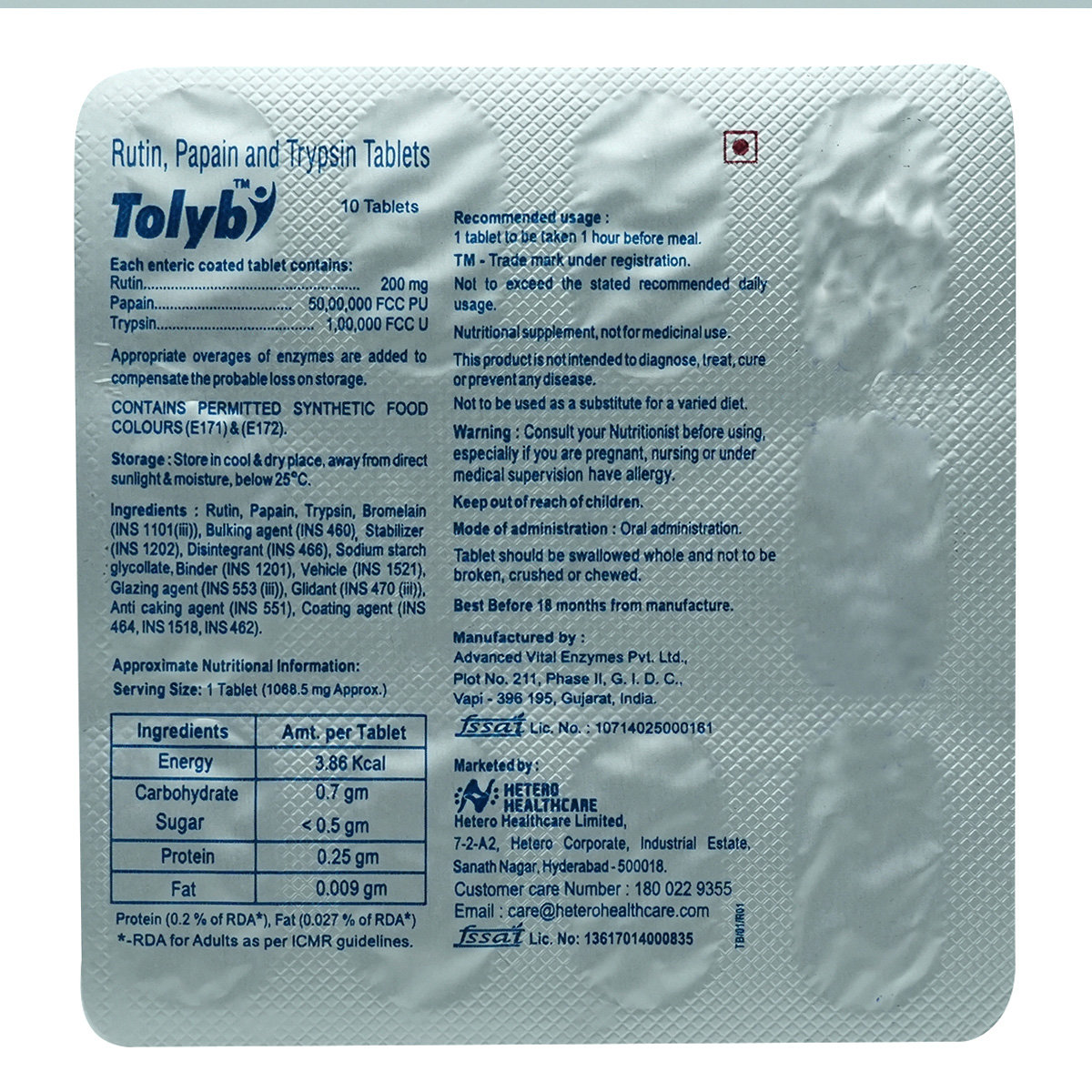 Tolyb Tablet 10's, Pack of 10 Tolyb Tablet 10's, Pack of 10