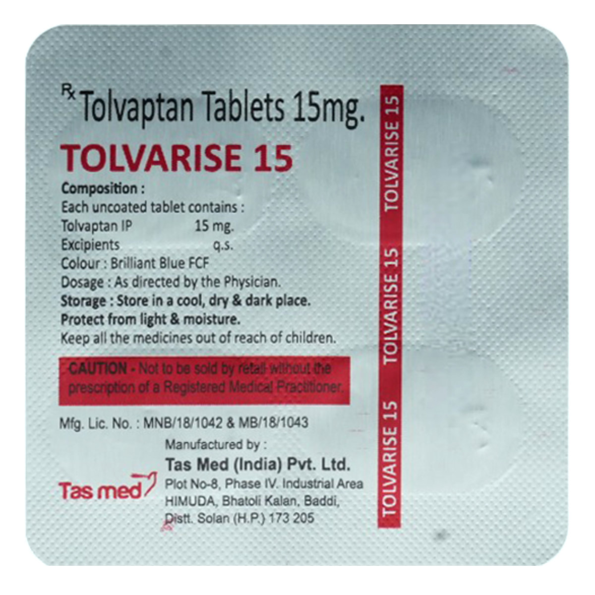 Tolvarise 15 mg Tablet 4's, Pack of 4 TabletS Tolvarise 15 mg Tablet 4's, Pack of 4 TabletS