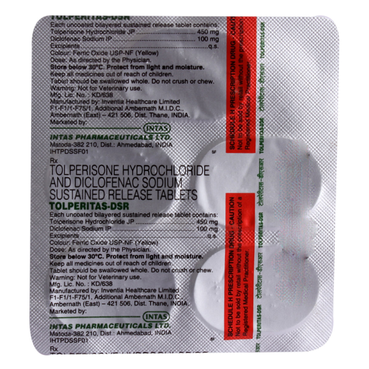 Tolperitas-DSR Tablet 5's, Pack of 5 TabletS Tolperitas-DSR Tablet 5's, Pack of 5 TabletS