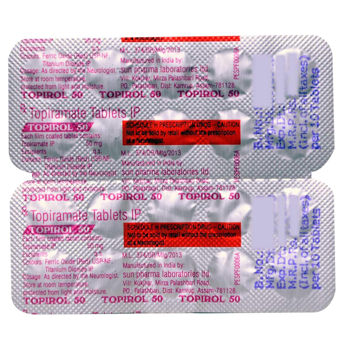 Topirol 50 Tablet 10's, Pack of 10 TABLETS Topirol 50 Tablet 10's, Pack of 10 TABLETS