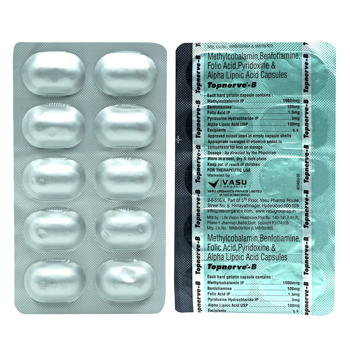 Topnerve-B Capsule 10's, Pack of 10 CapsuleS Topnerve-B Capsule 10's, Pack of 10 CapsuleS