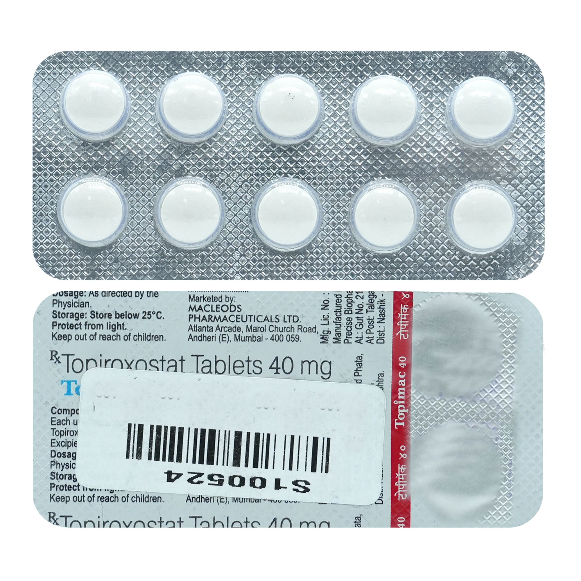 Buy Topimac 40 Tablet 10's Online