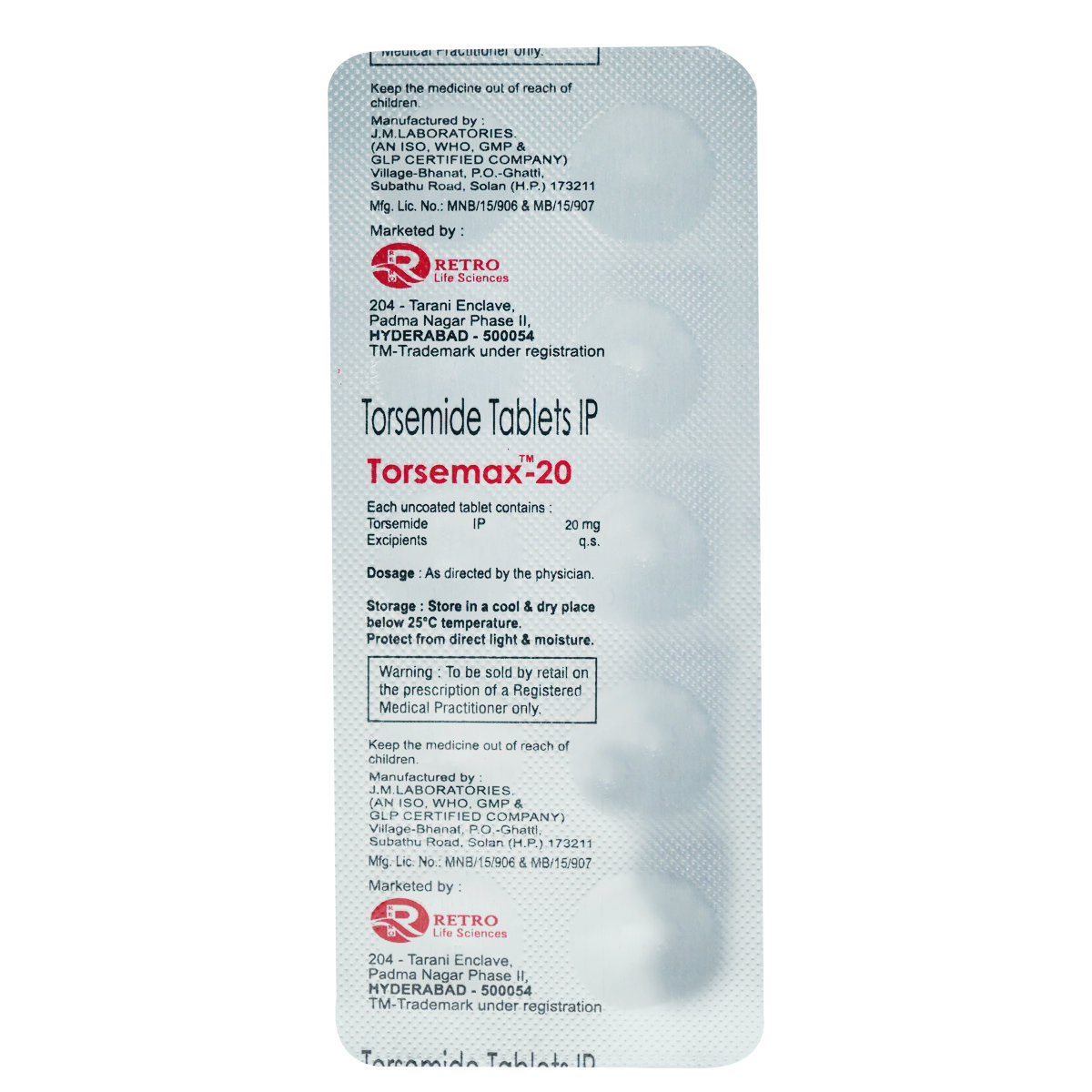 Torsemax-20 Tablet 10's, Pack of 10 TABLETS Torsemax-20 Tablet 10's, Pack of 10 TABLETS
