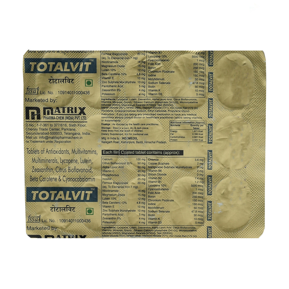 Totalvit Tablet 15's, Pack of 15 Totalvit Tablet 15's, Pack of 15