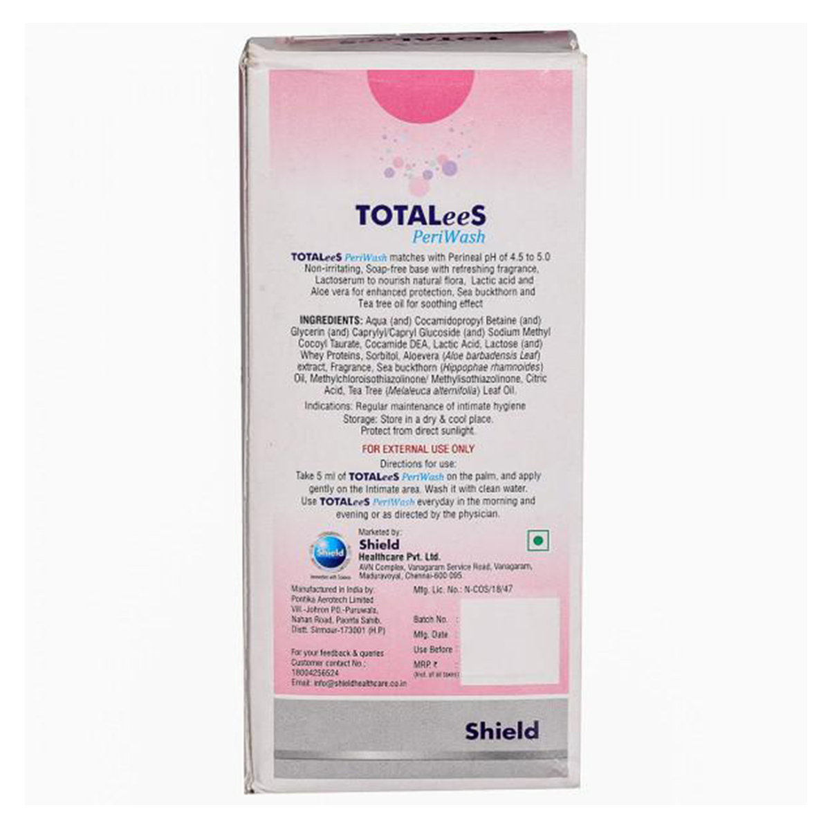Totalees Periwash Intimate Wash 100 ml, Pack of 1 Totalees Periwash Intimate Wash 100 ml, Pack of 1