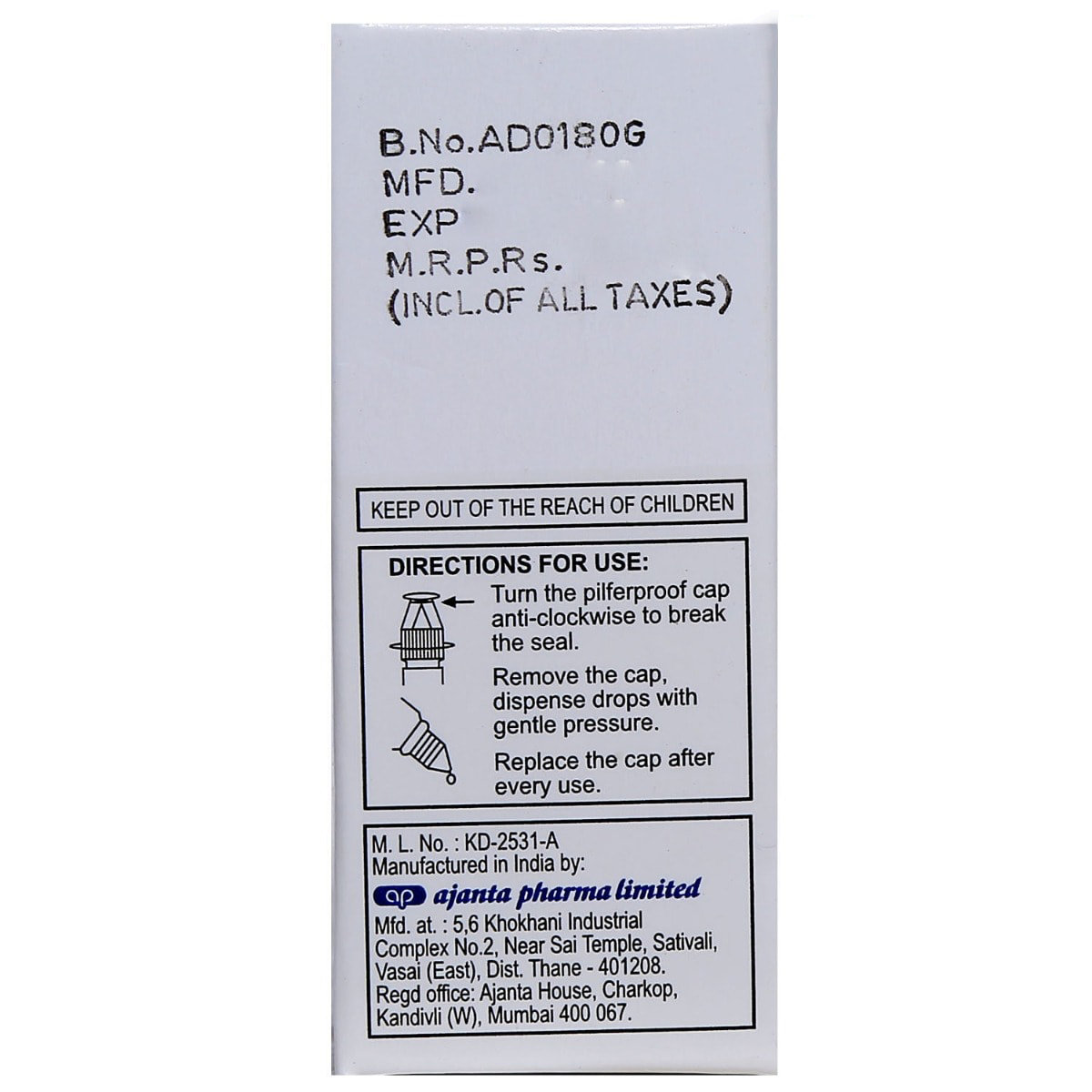 Tovaxo Eye Drops 2.5 ml, Pack of 1 EYE DROPS Tovaxo Eye Drops 2.5 ml, Pack of 1 EYE DROPS