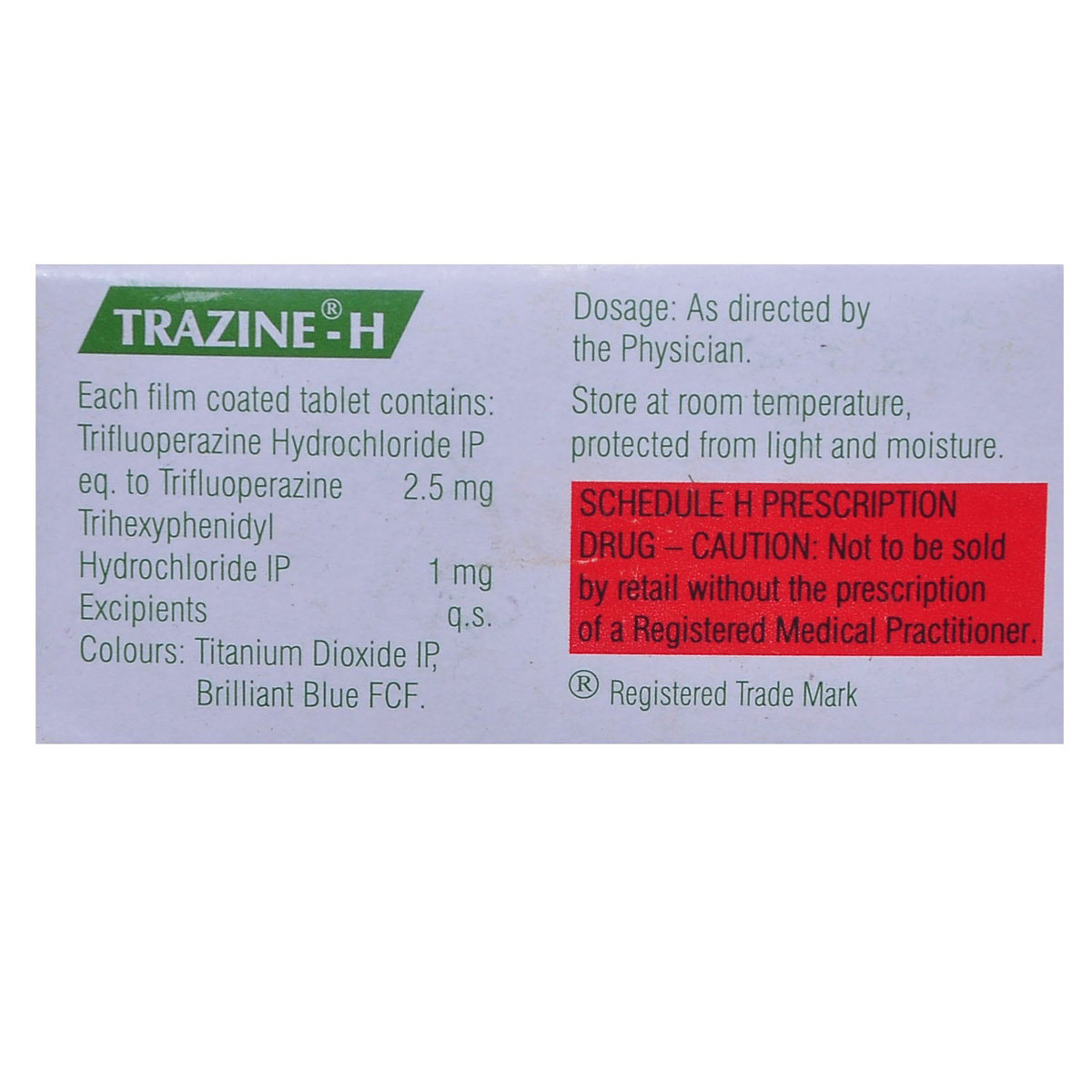 Trazine-H 2.5 Tablet 10's, Pack of 10 TABLETS Trazine-H 2.5 Tablet 10's, Pack of 10 TABLETS