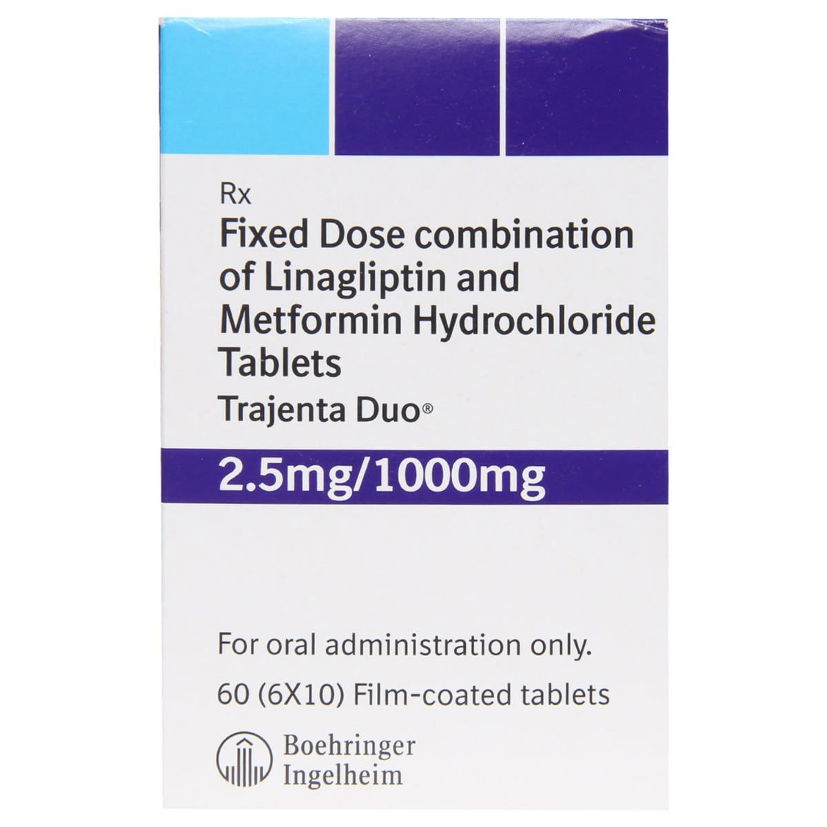 Buy Trajenta Duo 2.5 mg/1000 mg Tablet 10's Online